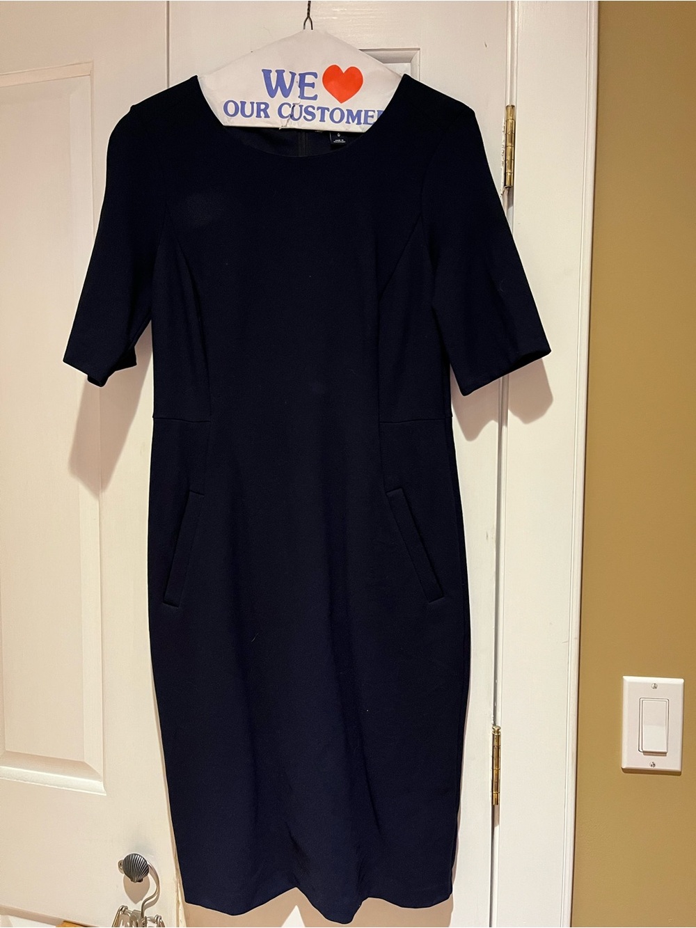 Elbow sleeve ponte dress